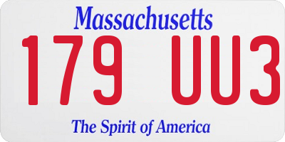 MA license plate 179UU3