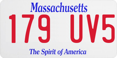 MA license plate 179UV5