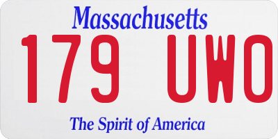 MA license plate 179UW0