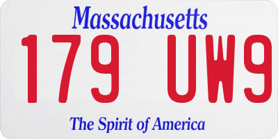 MA license plate 179UW9
