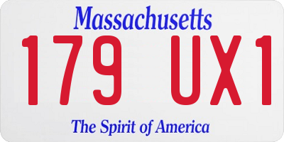 MA license plate 179UX1
