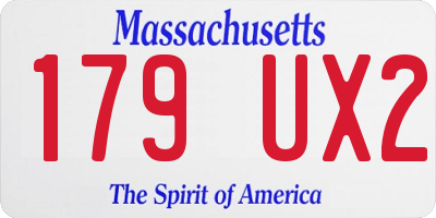 MA license plate 179UX2