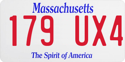 MA license plate 179UX4