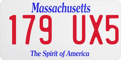 MA license plate 179UX5