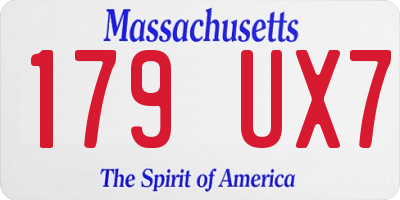 MA license plate 179UX7