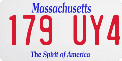 MA license plate 179UY4