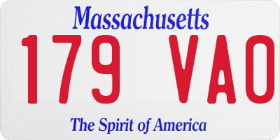 MA license plate 179VA0