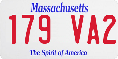 MA license plate 179VA2
