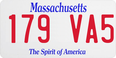 MA license plate 179VA5