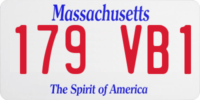 MA license plate 179VB1