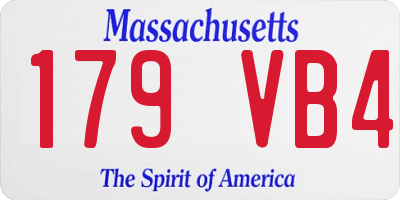 MA license plate 179VB4