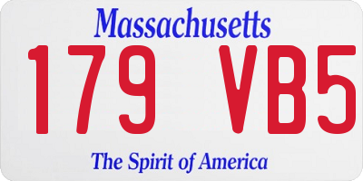 MA license plate 179VB5