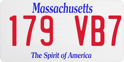 MA license plate 179VB7