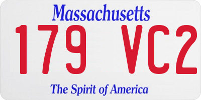 MA license plate 179VC2