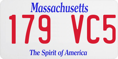 MA license plate 179VC5