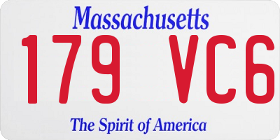 MA license plate 179VC6