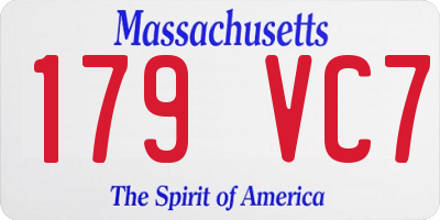 MA license plate 179VC7