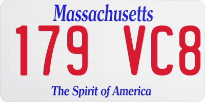 MA license plate 179VC8