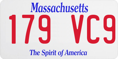 MA license plate 179VC9