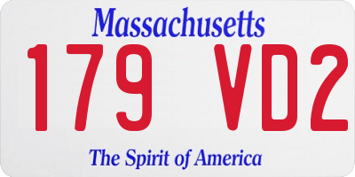 MA license plate 179VD2
