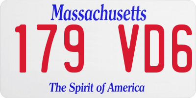 MA license plate 179VD6