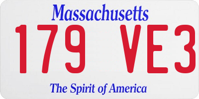 MA license plate 179VE3