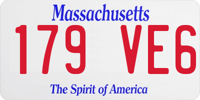 MA license plate 179VE6