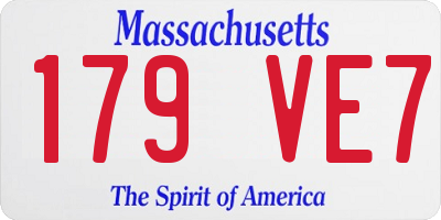MA license plate 179VE7