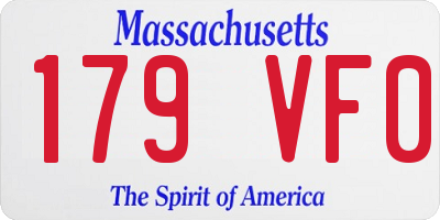 MA license plate 179VF0