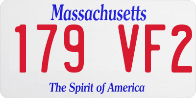 MA license plate 179VF2