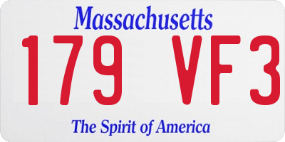 MA license plate 179VF3