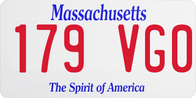 MA license plate 179VG0