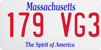 MA license plate 179VG3