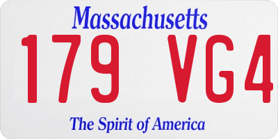 MA license plate 179VG4