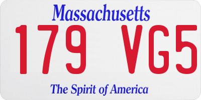 MA license plate 179VG5
