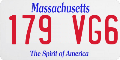 MA license plate 179VG6