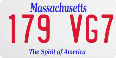 MA license plate 179VG7