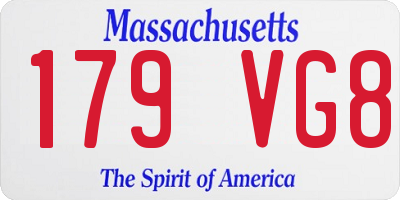 MA license plate 179VG8