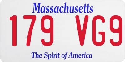 MA license plate 179VG9