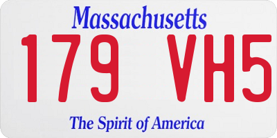 MA license plate 179VH5