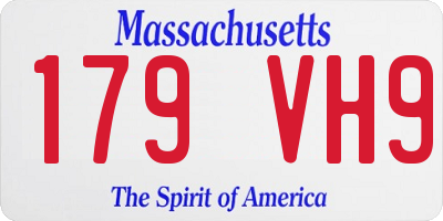 MA license plate 179VH9
