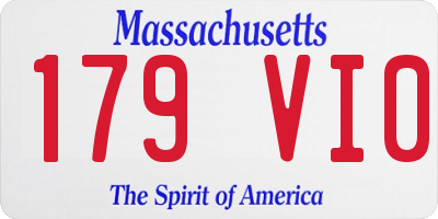 MA license plate 179VI0