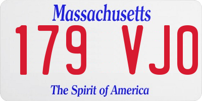 MA license plate 179VJ0