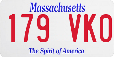 MA license plate 179VK0