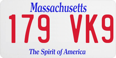 MA license plate 179VK9