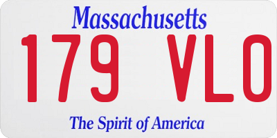 MA license plate 179VL0
