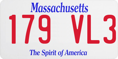 MA license plate 179VL3