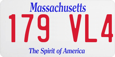 MA license plate 179VL4