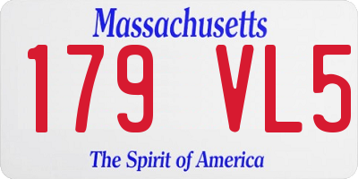 MA license plate 179VL5