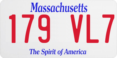 MA license plate 179VL7